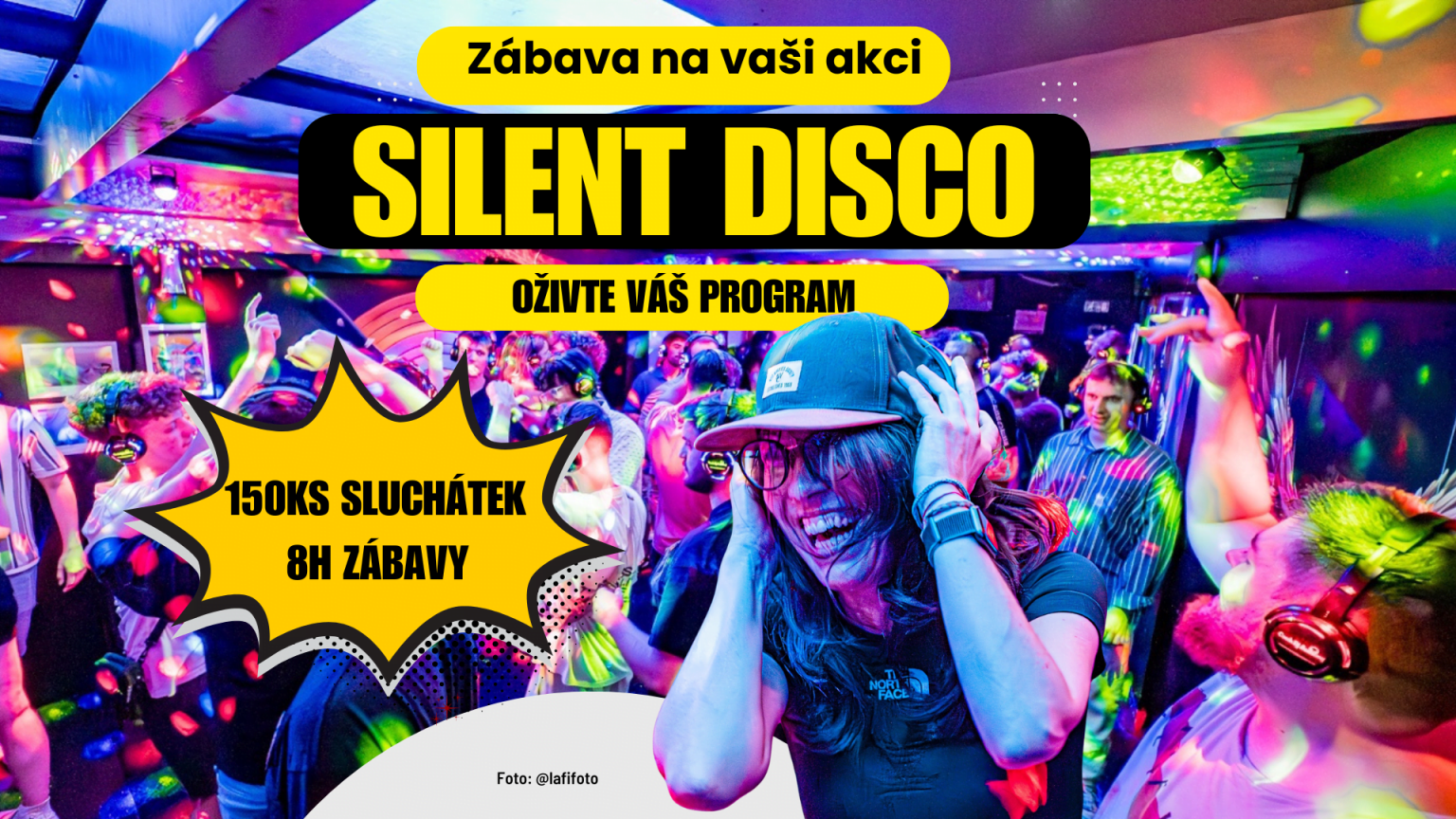 Silent Disco firemní večírek, zapůjčení bezdrátových sluchátek