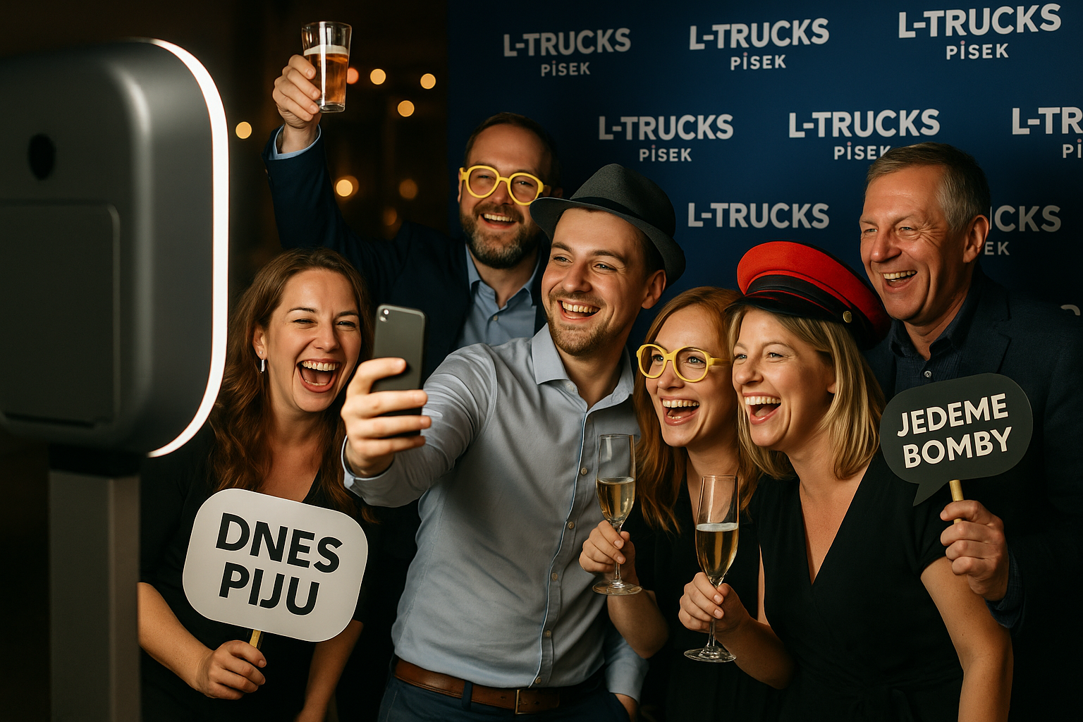 svatební fotobudka Beroun s rekvizitami